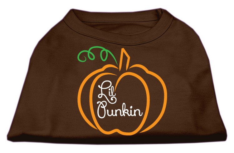 Lil Punkin Screen Print Dog Shirt Brown XS